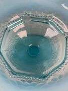 Northwood Blue Opalescent Antique Pearls & Scales COMPOTE