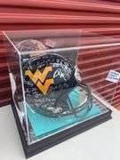 2012 WVU Football Team Autographed Helmet w/ Display Case