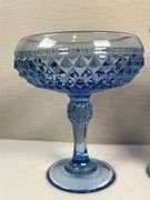Indiana Glass Ice Blue Diamond Point Glassware Collection – 4 pcs