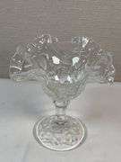 EAPG Clear Dewdrop & Daisy Ruffled Compote