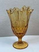 Fenton Colonial Amber Thumbprint Handkerchief Vase