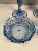 Indiana Glass Ice Blue Diamond Point Glassware Collection – 4 pcs