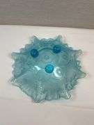 NORTHWOOD BLUE OPAL TRI-FOOT CANDY DISH