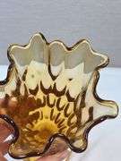 Fenton Colonial Amber Thumbprint Handkerchief Vase