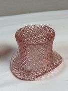 Daisy & Button Amberina and Pink Diamond-Point Glass Top Hats – Pair