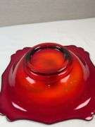 FENTON RED STRETCH GLASS BOWL