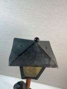 Hand-Carved Black Forest Drunkard Lamp – Man Leaning on Street Post