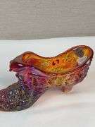 Fenton Carnival Glass Amberina Daisy & Button Shoe