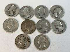(10) Silver Washington Quarters
