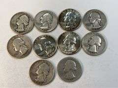 (10) Silver Washington Quarters