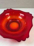 FENTON RED STRETCH GLASS BOWL