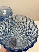 Indiana Glass Ice Blue Diamond Point Glassware Collection – 4 pcs