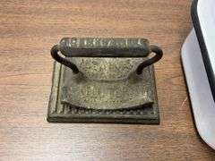 Geneva hand fluter and stoneware tin and wrench