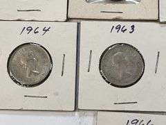 9 Pre-1967 Canadian Quarters