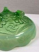 NORTHWOOD OPALESCENT GREEN GLASS BOWL
