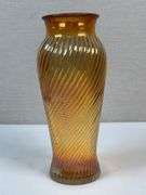 Marigold Carnival Glass Swirl Vase likely Imperial
