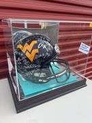 2012 WVU Football Team Autographed Helmet w/ Display Case