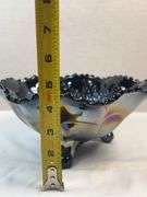 FENTON STAG AND HOLLY CARNIVAL FOOTED DISH