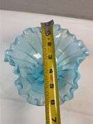 NORTHWOOD BLUE OPAL BEADED PANEL COMPOTE