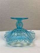 NORTHWOOD BLUE OPAL BEADED PANEL COMPOTE