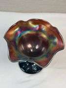 Northwood Amethyst Carnival Glass Grape & Cable Compote