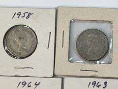 9 Pre-1967 Canadian Quarters