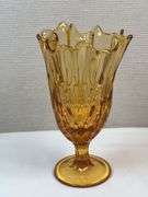 Fenton Colonial Amber Thumbprint Handkerchief Vase