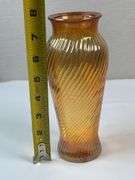 Marigold Carnival Glass Swirl Vase likely Imperial