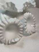 Fenton White Hobnail 3-Horn Epergne