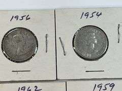 9 Pre-1967 Canadian Quarters