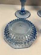 Indiana Glass Ice Blue Diamond Point Glassware Collection – 4 pcs