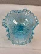 NORTHWOOD BLUE OPAL BEADED PANEL COMPOTE