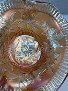 Fenton Marigold Carnival Glass “Orange Tree” Handled Nappy