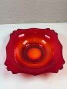 FENTON RED STRETCH GLASS BOWL