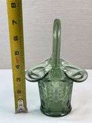 Fenton Colonial Green Embossed Basket – Orange Tree Pattern