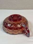 Fenton Red Carnival Glass Nappy Bowl – Daisy & Button, Starburst Base