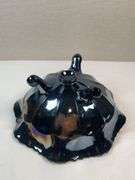 FENTON STAG AND HOLLY CARNIVAL FOOTED DISH