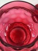 Fenton Pink Cranberry Glass Apothecary Canister Pink Dish Thumbprint Glass