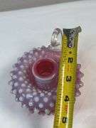 Fenton Plum Opalescent Hobnail Candleholder