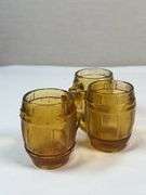 Federal Amber Triple-Barrel Shot Glass Set