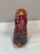 Fenton Carnival Glass Amberina Daisy & Button Shoe