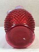 FENTON CRANBERRY OPALESCENT HOBNAIL VASE