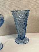 Indiana Glass Ice Blue Diamond Point Glassware Collection – 4 pcs