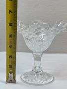 EAPG Clear Dewdrop & Daisy Ruffled Compote