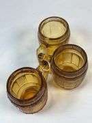 Federal Amber Triple-Barrel Shot Glass Set