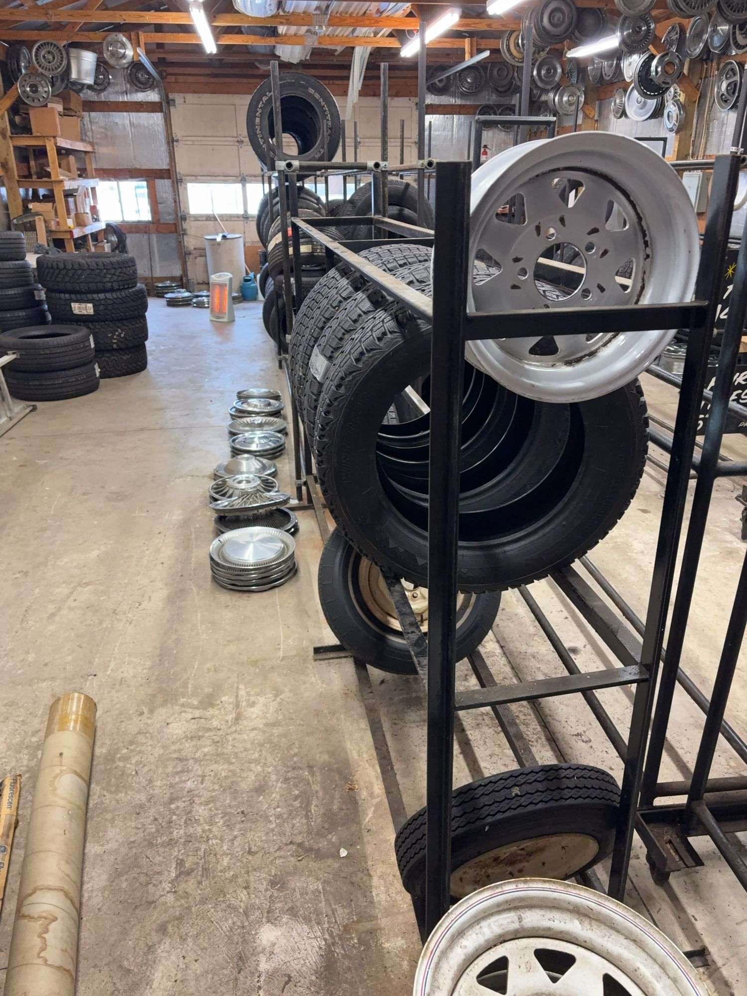 Metal tire rack - 110" x 17" x 66"