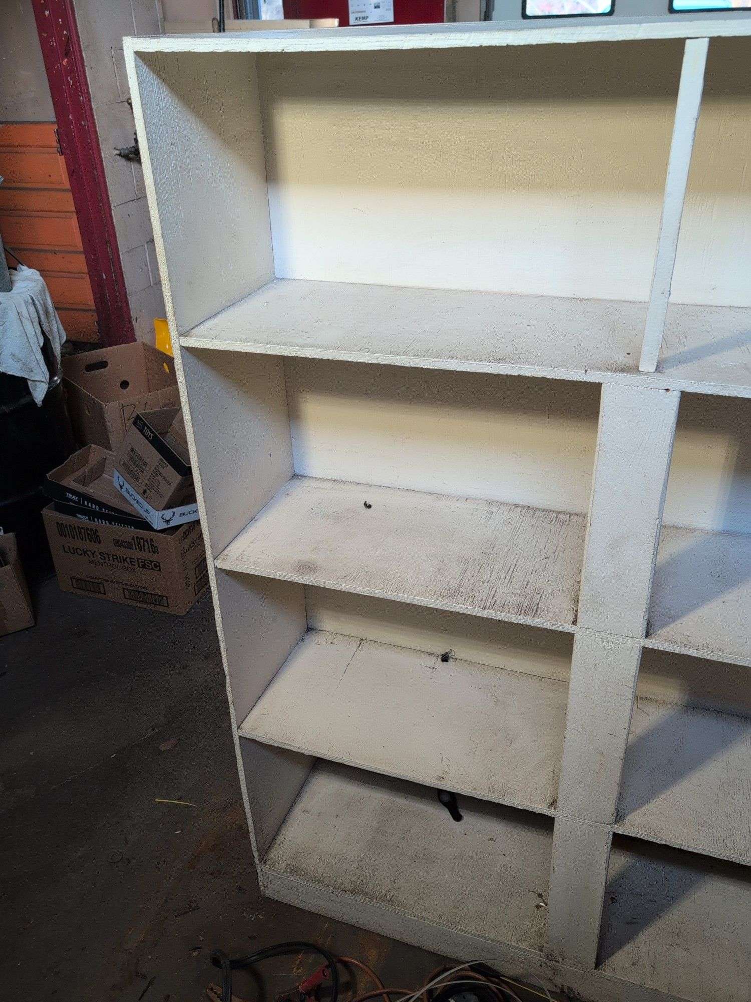 Wooden shelving unit - 4' x 1' x 5' tall