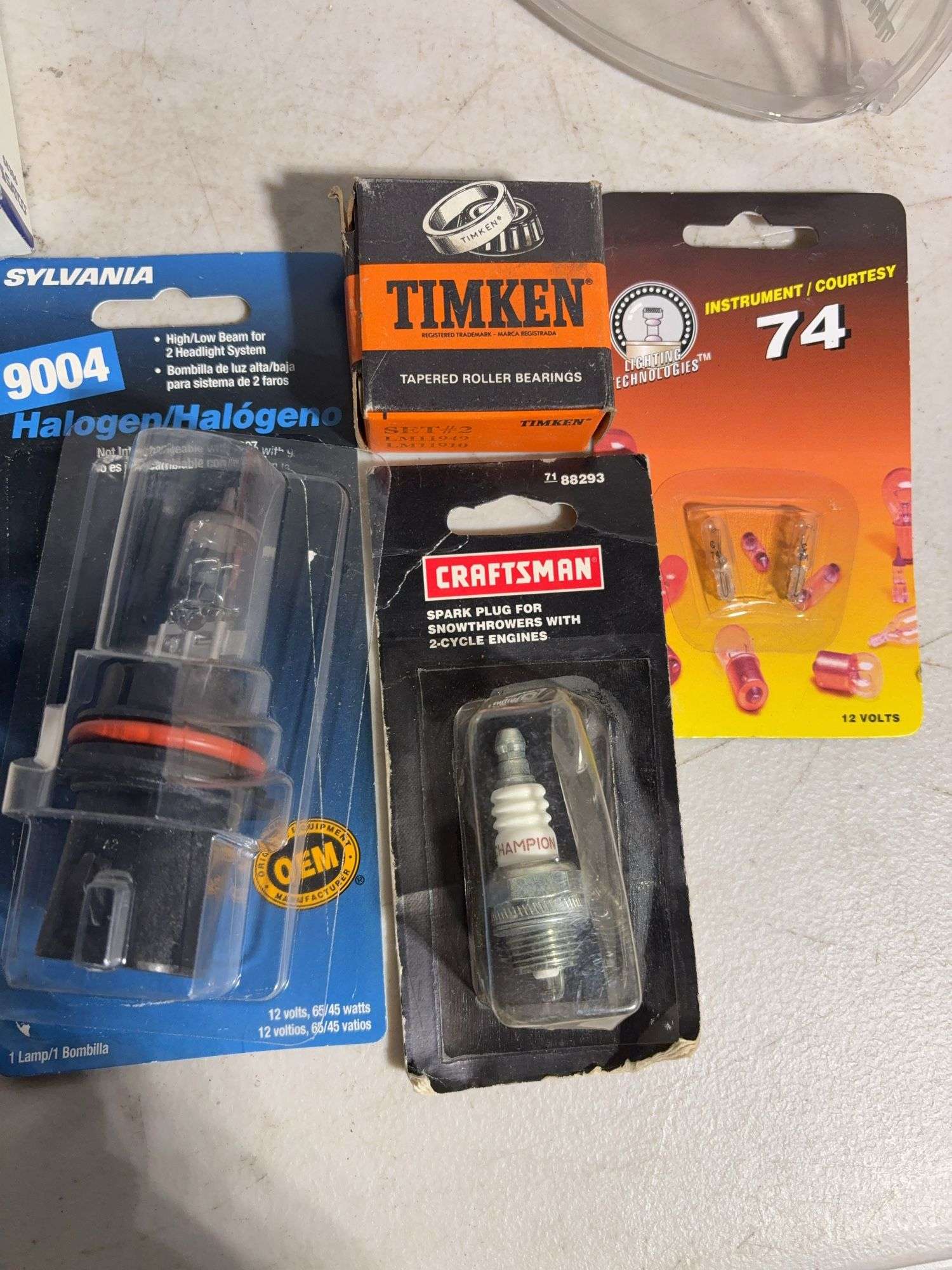 Fuel filter, Compact fluorescent lights, safety glasses, masking tape and more - see photos