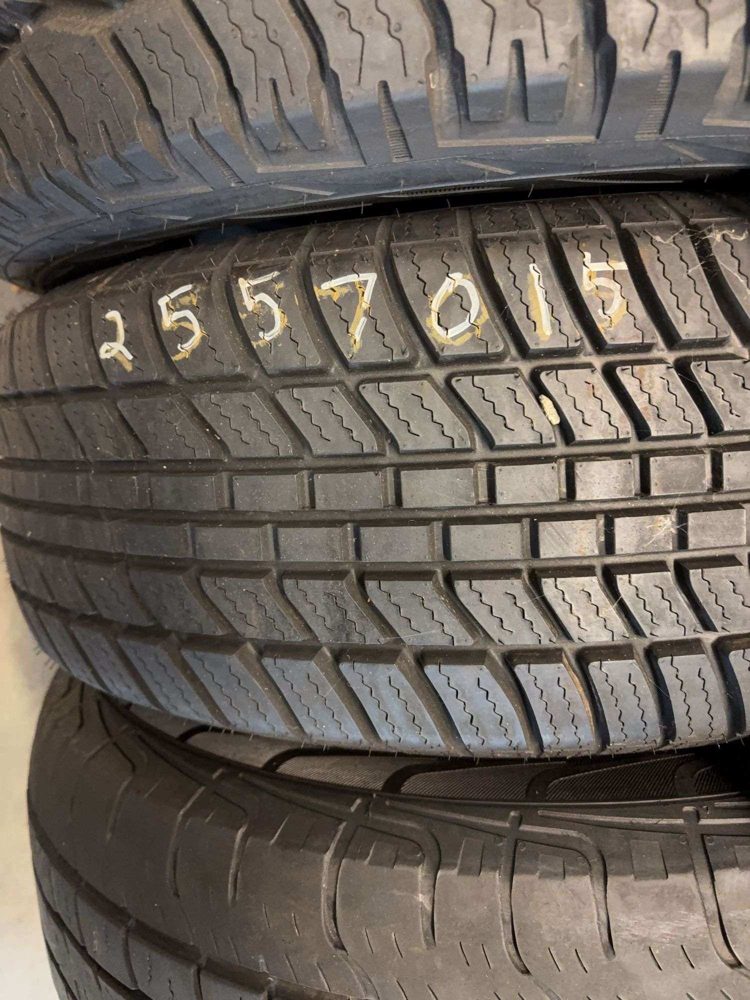 (2) tires like new - 265/70/15 and 255/70/15