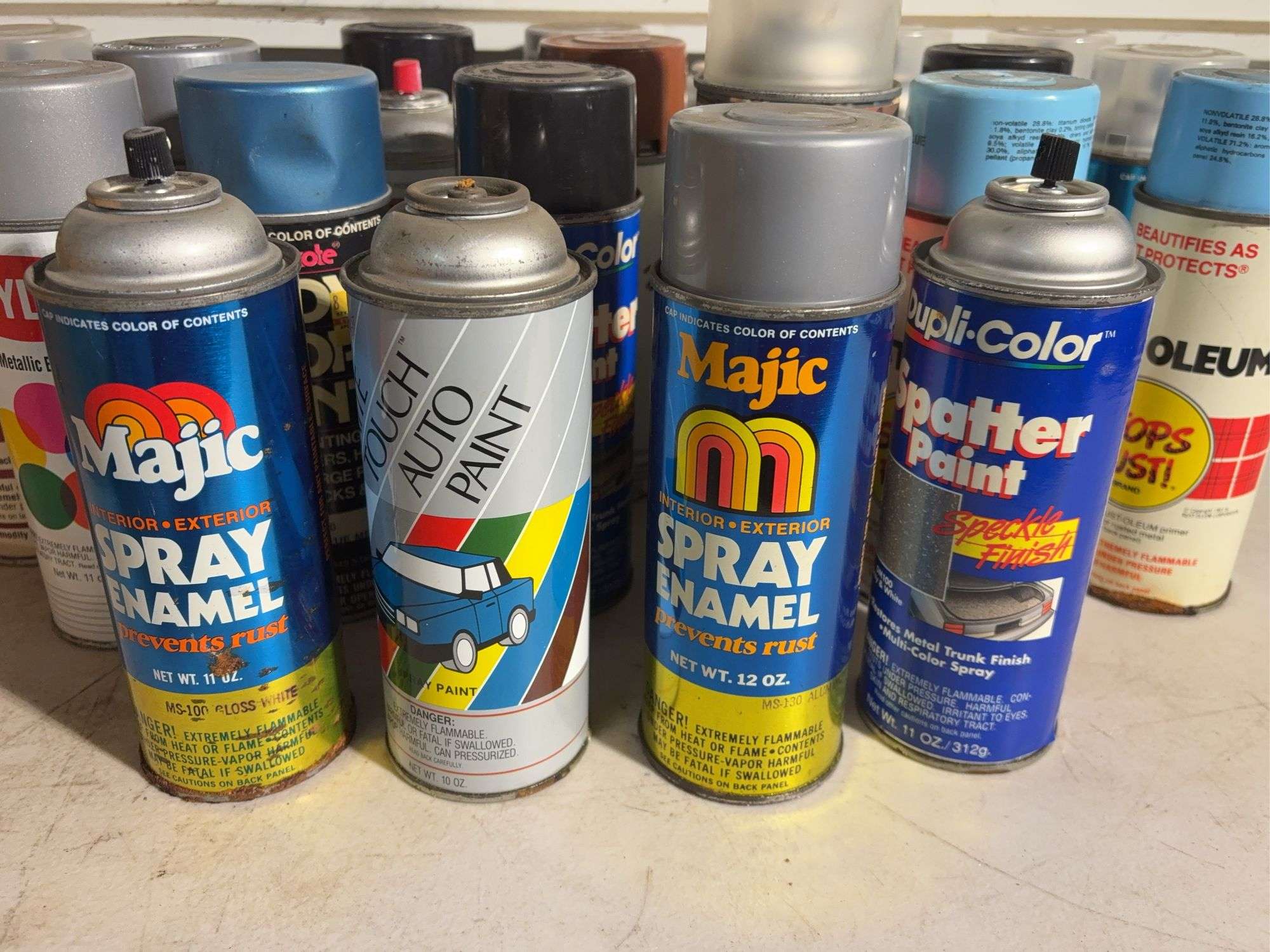 (24) Mostly empty spray cans, Spray enamel, Spatter paint, and more